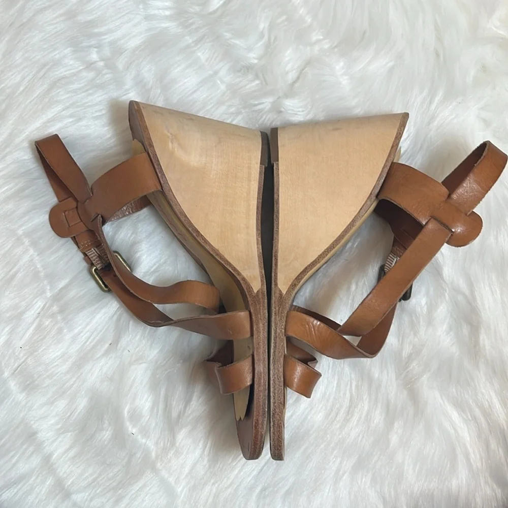Foot Petals Tatiana Brown Strappy Wedge Sandal